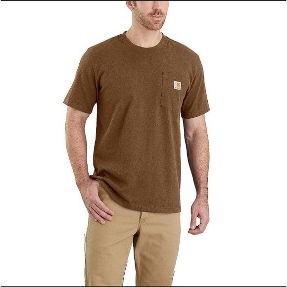 Carhartt RELAXED FIT HEAVYWEIGHT SHORT-SLEEVE K87 POCKET T-SHIRT Sz L - Picture 1 of 6